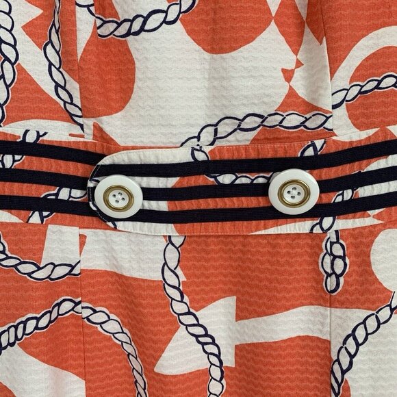 Lilly Pulitzer Kirkland Dress Womens 00 Booze Cruise Tango Orange Lined Cut Out - Picture 4 of 13